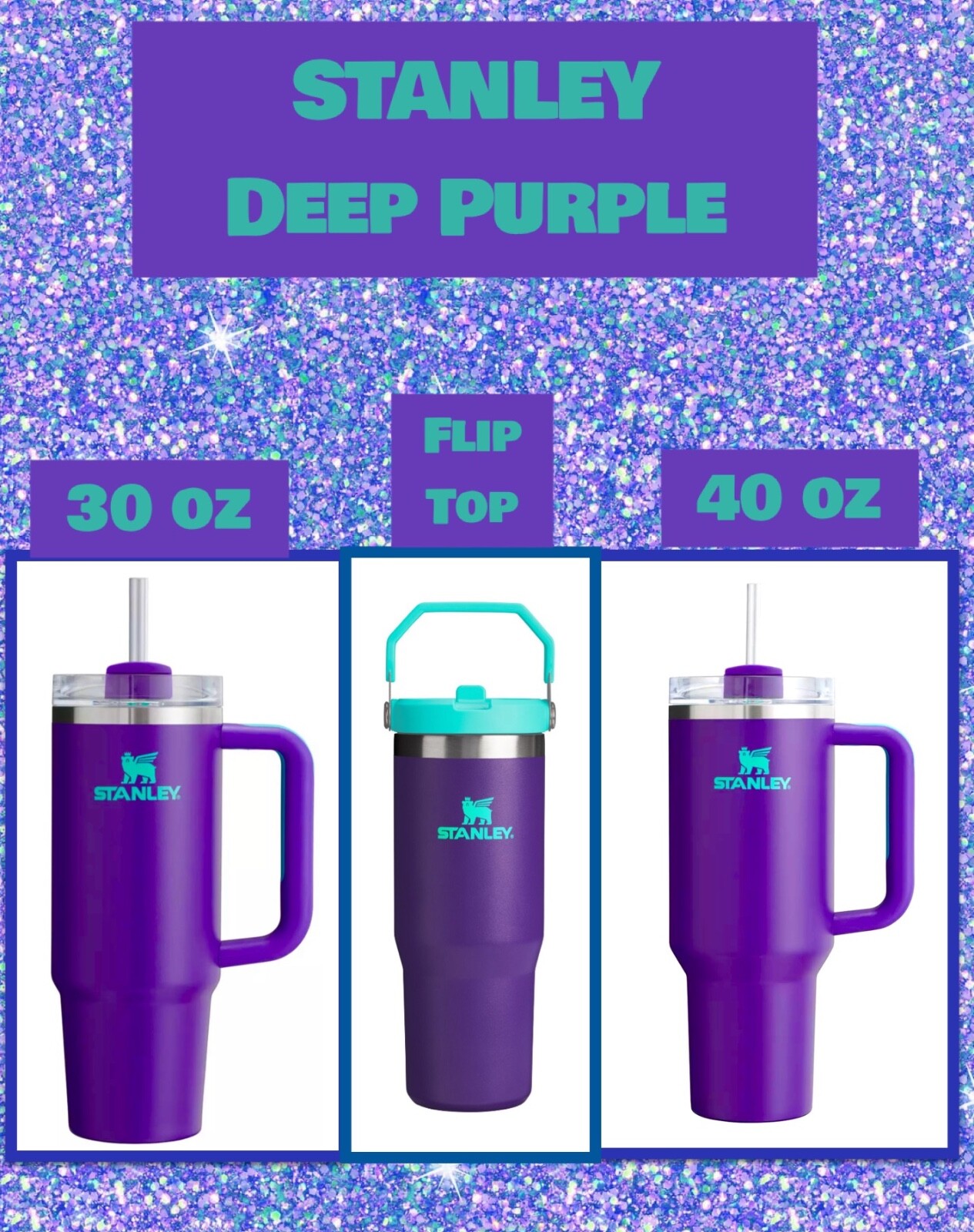 Stanley DEEP PURPLE Heat Wave Quencher 30/40 Oz & Flip Top