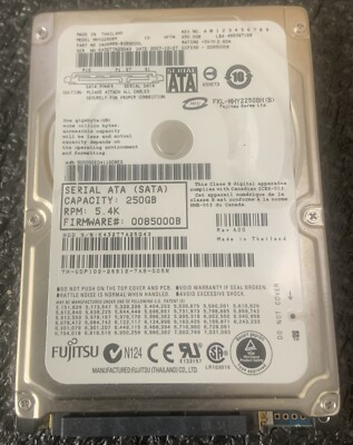 Fujitsu 250GB, 2.5'' Internal HDD (MHY2250BH)