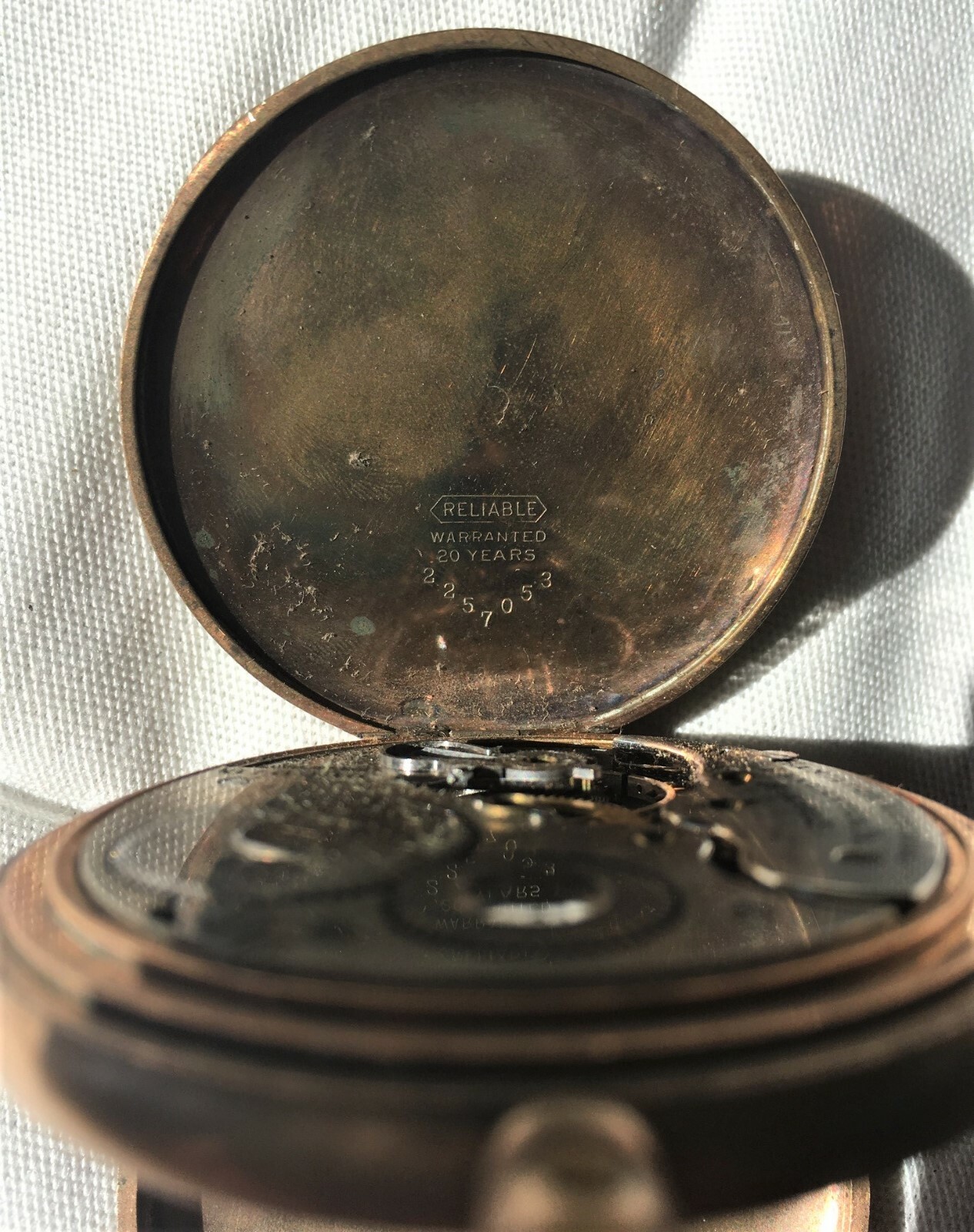 Antique 1911 Hamilton Gold Plated Pocket Watch 17 Jewels