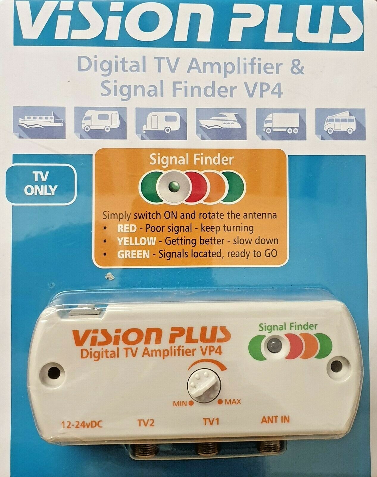 Vision Plus Digital TV Amplifier & Signal Finder 096005/VP4 TV ONLY