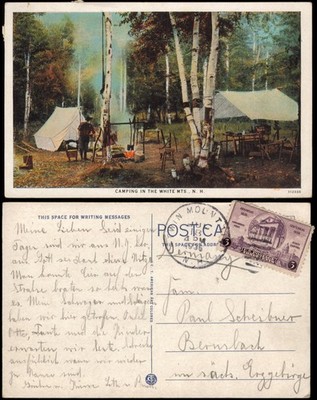 USA United States of America Camping in The White Mountain New Hampshire 1935