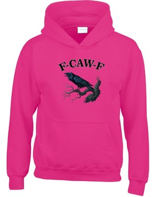 F-CAW-F Raven Mens Hoodie Funny Gothic Crow Sarcastic Bird Pun Halloween Costume