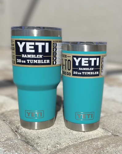 YETI Rambler Tumbler 1-30 oz Tumbler & 1-20 oz Tumbler Aquifer Blue  Limited