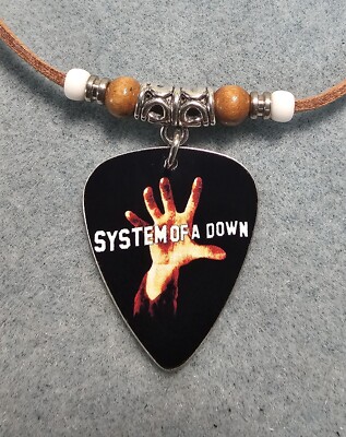 Handmade System Of A Down Aluminum Guitar Pick Necklace 