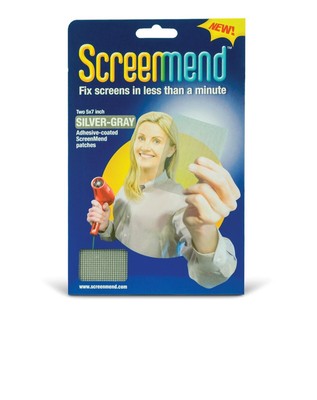 ScreenMend Window Screen Repair Kit  5''x7'' Mesh Patch, Charcoal