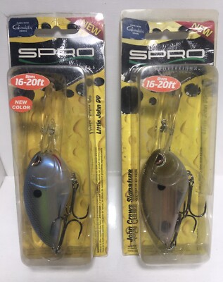 Lot of (2) Spro Little John DD 70 Deep Diving Crankbaits, Spooky & Spooky Nasty