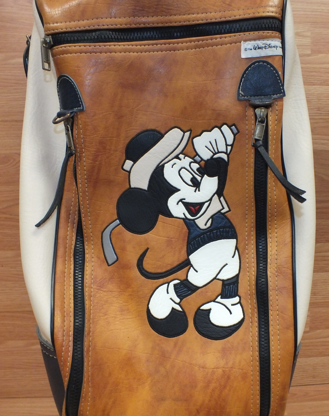 Belding Sports Walt Disney Company Mickey Mouse Blue & Tan Leather Golf Bag