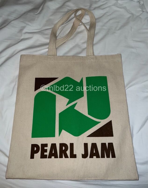 PEARL JAM - Gigaton 2022 Tour Recycle Logo CANVAS TOTE BAG - Vedder Los Angeles