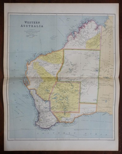Explorers Western Australia South Australia 1914 Philip scarce large detail map