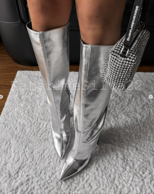 Zara silver cheap boots
