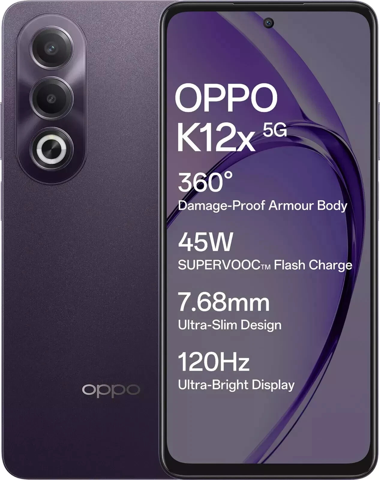 OPPO K12x 5G (Voilet, 256 GB 8GB RAM)6300 Processor 6.67