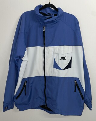Helly Hansen Water Resistant Full Zip Nylon Jacket Men s Size XXL Blue