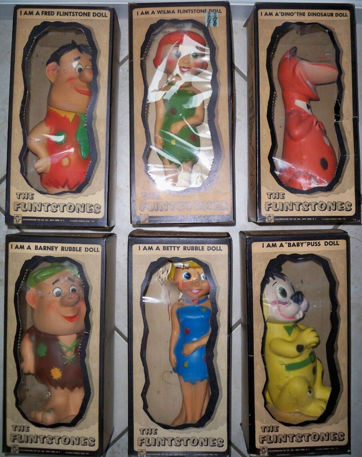COMPLETE SET OF 6: 1960s FLINTSTONES VINYL FIGURE COMPLETE SET OF 6: 1960s FLINTSTONES VINYL FIGURE