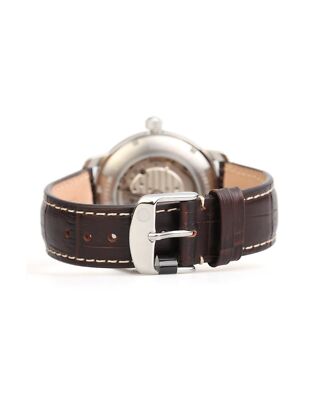Pre-owned Zeppelin 7684-5 Mens Count Brown Leather Chronograph Watch