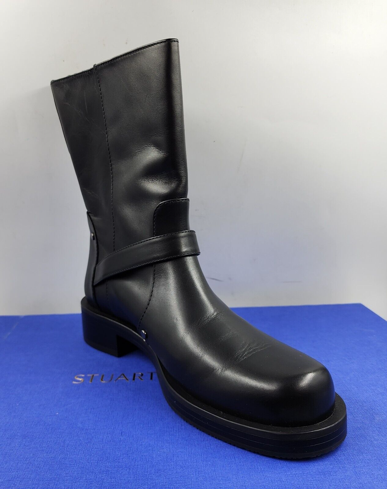 Stuart Weitzman Maverick Studded Leather Ankle Boots Women's 8.5B/39 Black - Picture 12 of 21