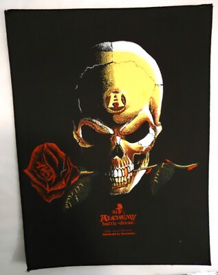 Alchemy Gothic Back Patch - 1989 - Battle Dress - VINTAGE New - Skull Rose UK