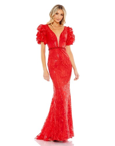 ◆Mac Duggal 最新作◆Embellished Neck Trumpet ガウン/2色◆ Black Embellished Neck Trumpet Gown - Mac Duggal