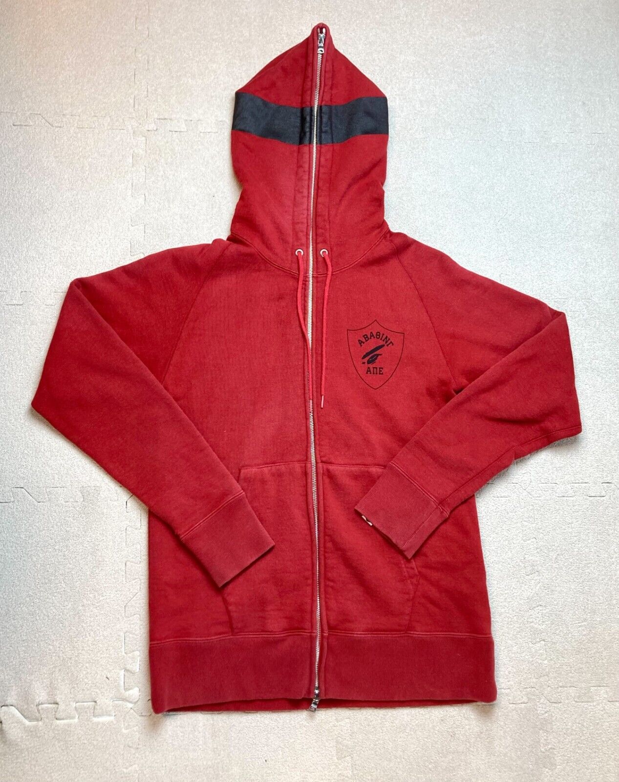 Bape Red Logo Print Black Line Full Zip Hoodie M bathing Bape Red Logo Print Black Line Full Zip Hoodie M bathing