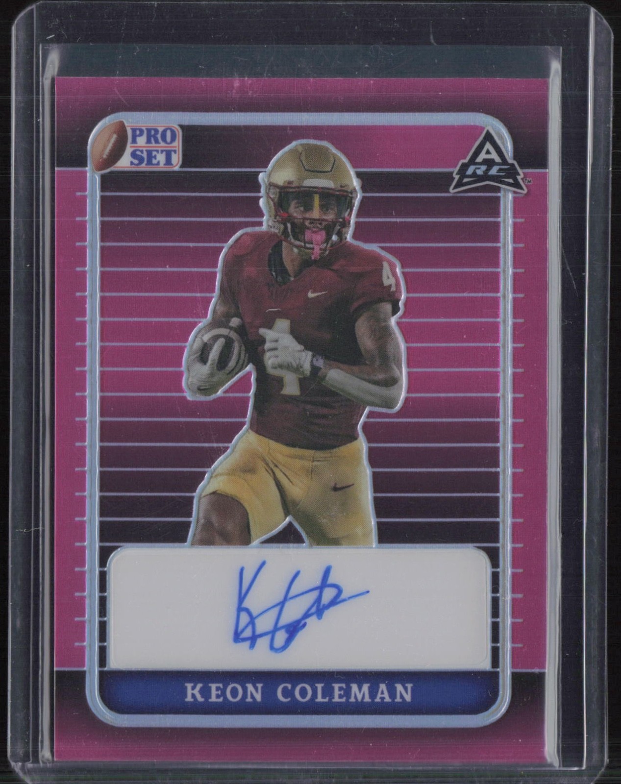 2023 Pro Set Prismatic Pink Keon Coleman 4/20 Auto Autograph RC Rookie
