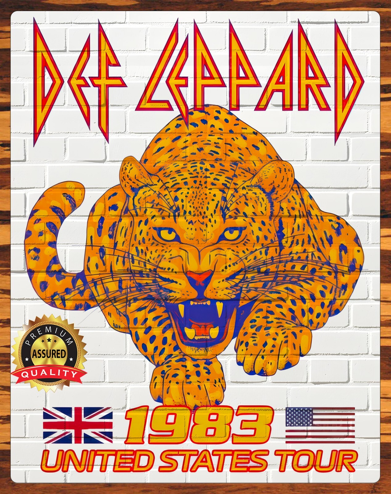 Def Leppard - 1983 United States Tour - Art - Metal Sign 11