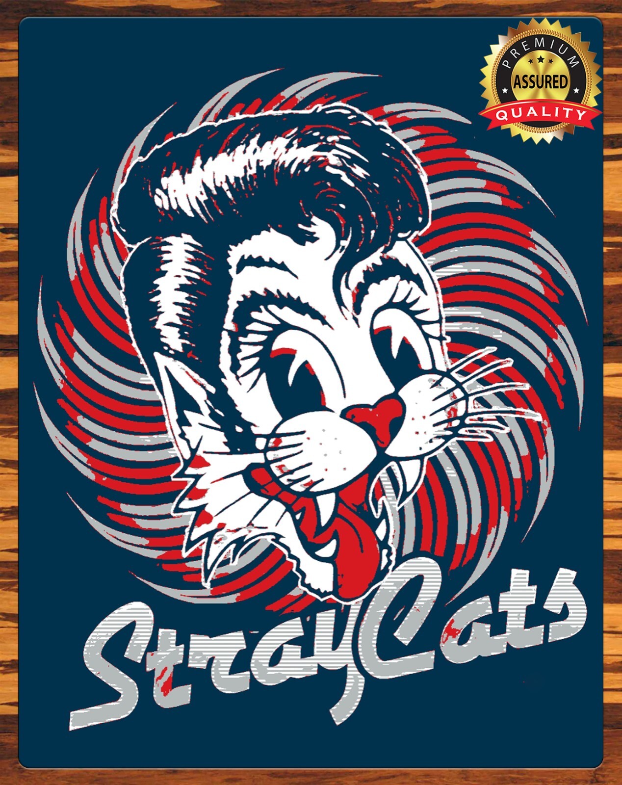 ８３年 エドロス デザイン！ＳＴＲＡＹＣＡＴＳ ストレイキャッツ 額付 ポスター ☆1983's ストレイキャッツ エドロス デザイン ロカビリー