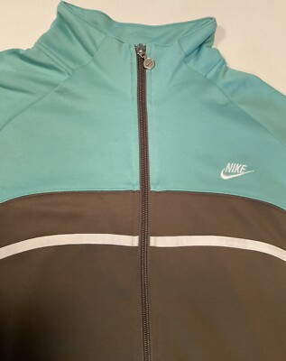Nike Track Jacket Full Zip Turquoise & Gray, Large, VG!