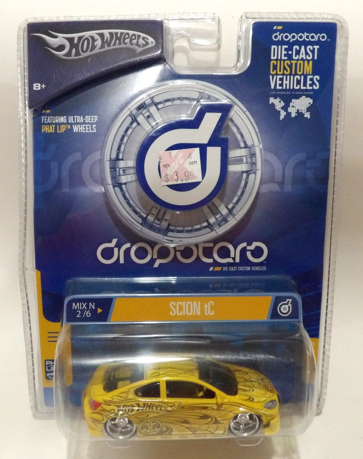 Hot Wheels Dropstars Scion tC 1/50 Scale Yellow Mix N 2 of 6