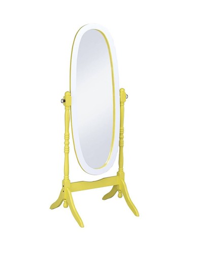 Желтое овальное зеркало Cheval Standing из массива дерева