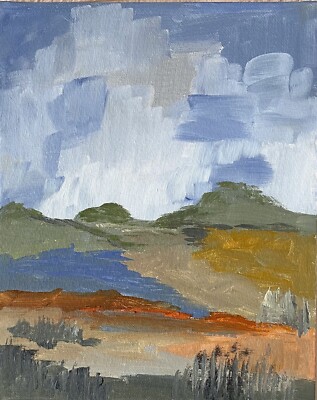 Abstract Acrylic Modern Art Original Landscape Painting Medium Art 8  X 10 