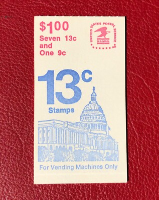 YG-78 Booklet Pane US #1623a 1977 13c Flag Over Capitol + 9c Capitol Dome