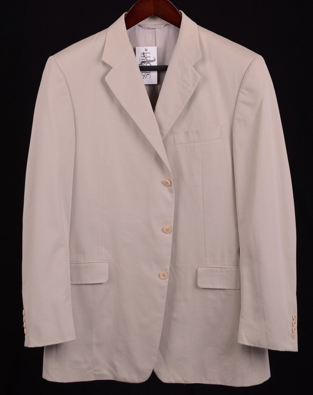 Hickey Freeman Light Khaki Twill Cashmere Cotton Sport Coat Jacket