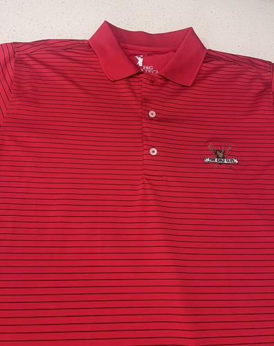 The Golf Club 1967 Albany, Ohio Men's Polo Size L Red Stripe