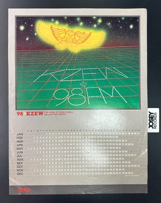 KZEW 98 FM Dallas, TX Poster Calendar (1983) RARE - Dallas Rock Radio