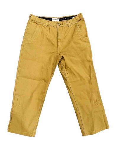 ORVIS Men's Work Pants Yellow Gold Twill Canvas Outdoor