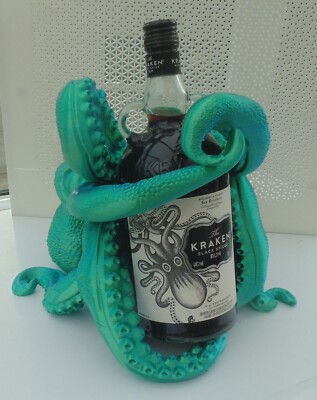 Large Kraken Rum Bottle Holder - Blue/Green Dual Colour Hold's 1 Litre Bottle