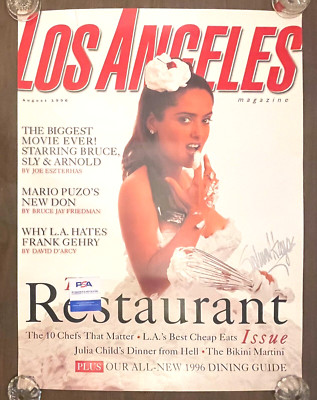 SALMA HAYEK Autographed LA Magazine 1996 Cover Poster 24x32 PSA COA Signed