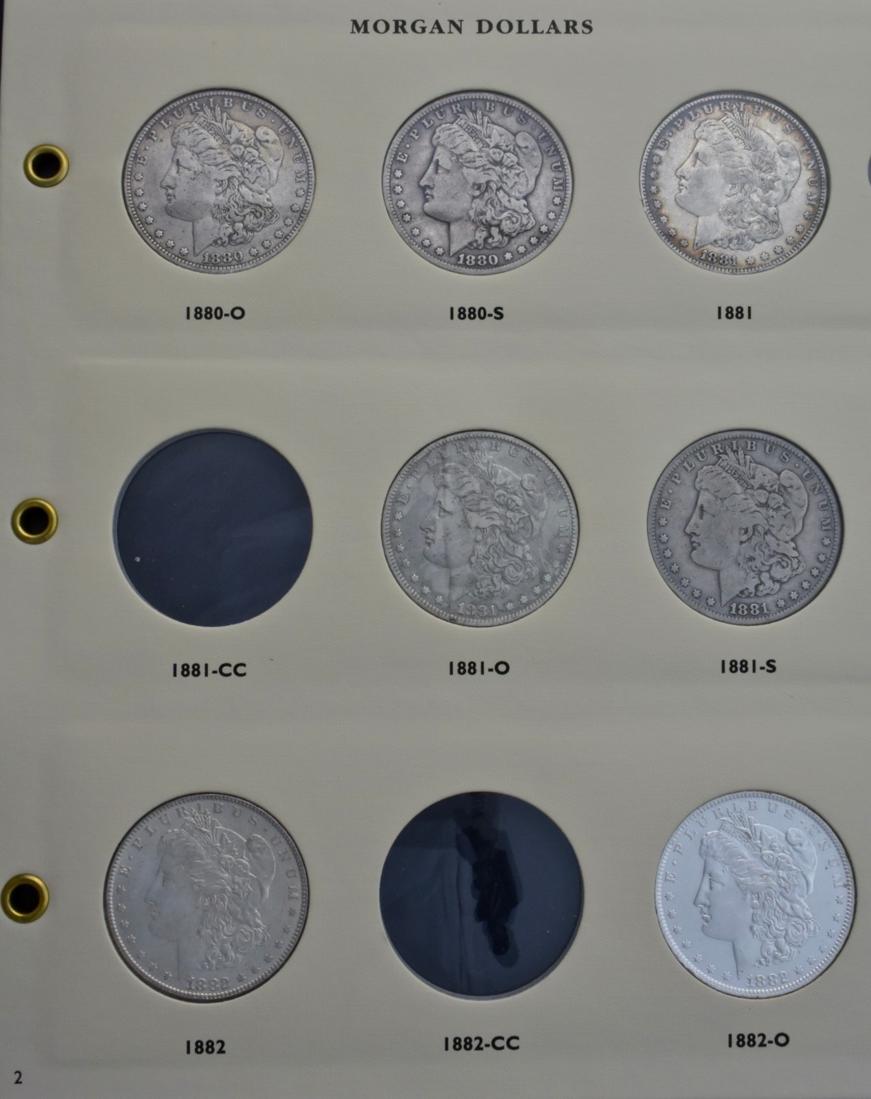 LOT of 34 Morgan Silver Dollars Set in Album 1879-1891 P O S Mints 1884-S 1886-S