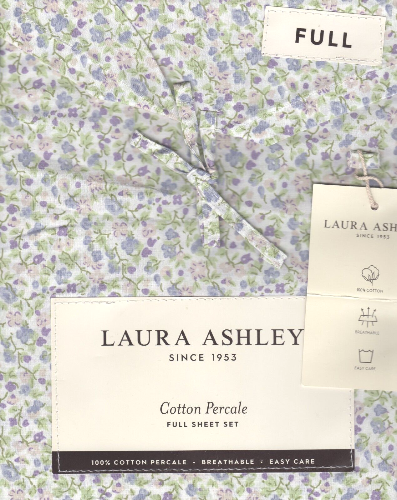 Laura Ashley Full Sheet Set Emogene Floral Heather 4pc