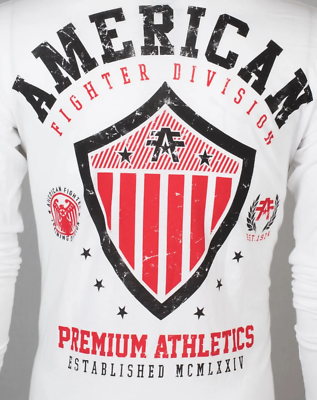 American Fighter Mens Long Sleeve Shirt EXCELSIOR Premium White S-3XL