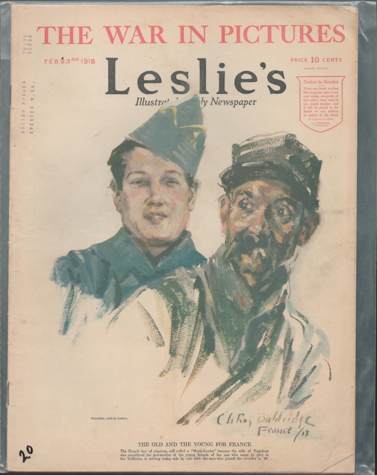 Leslieページ Leslie's magazine--Feb 23 1918-----168 | eBay