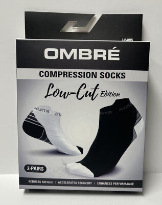 Ever Athlete Compression Socks Low Cut Ombre L/XL Black/White/Pink