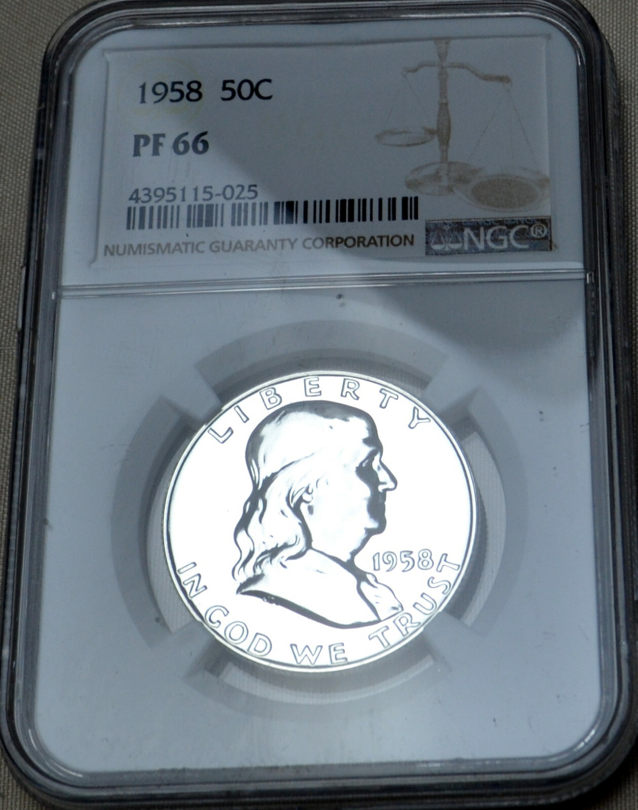 1957,1958,1960 Franklin PF66 Silver Half Dollars NGC Proof 66 Lot of (3)