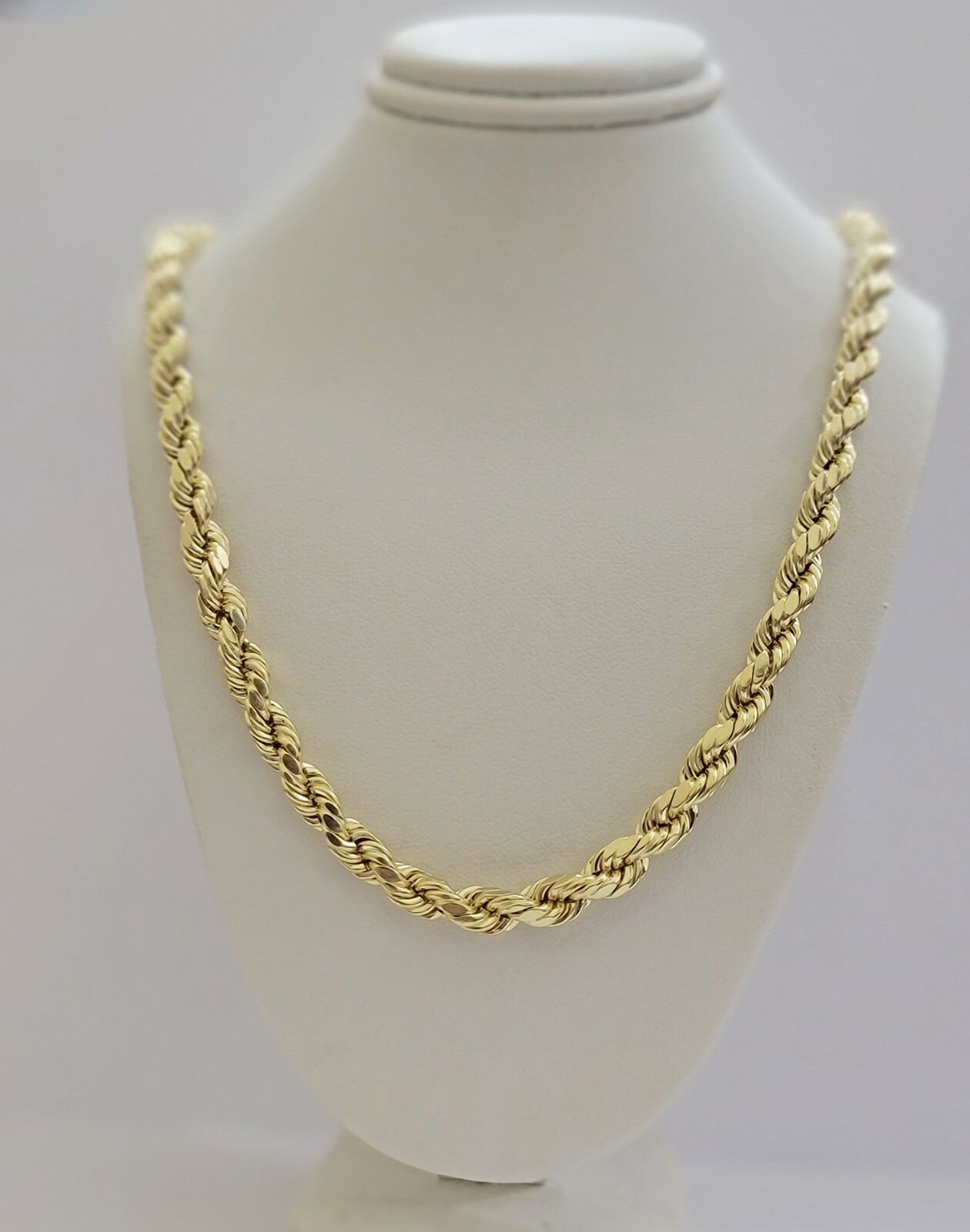 Pre-owned My Elite Jeweler Real 10k Gold Rope Necklace 24" 7mm Mens Chain 10kt Yellow Gold Lobster,bracelet