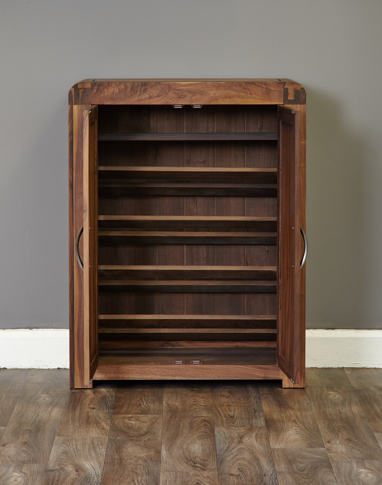 Shiro Premium Dark Wood Shoe Cabinet Storage Modern Solid 