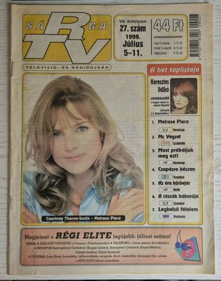 Courtney Thorne-Smith on front cover Hungarian TV magazine, July 1999. Rare!