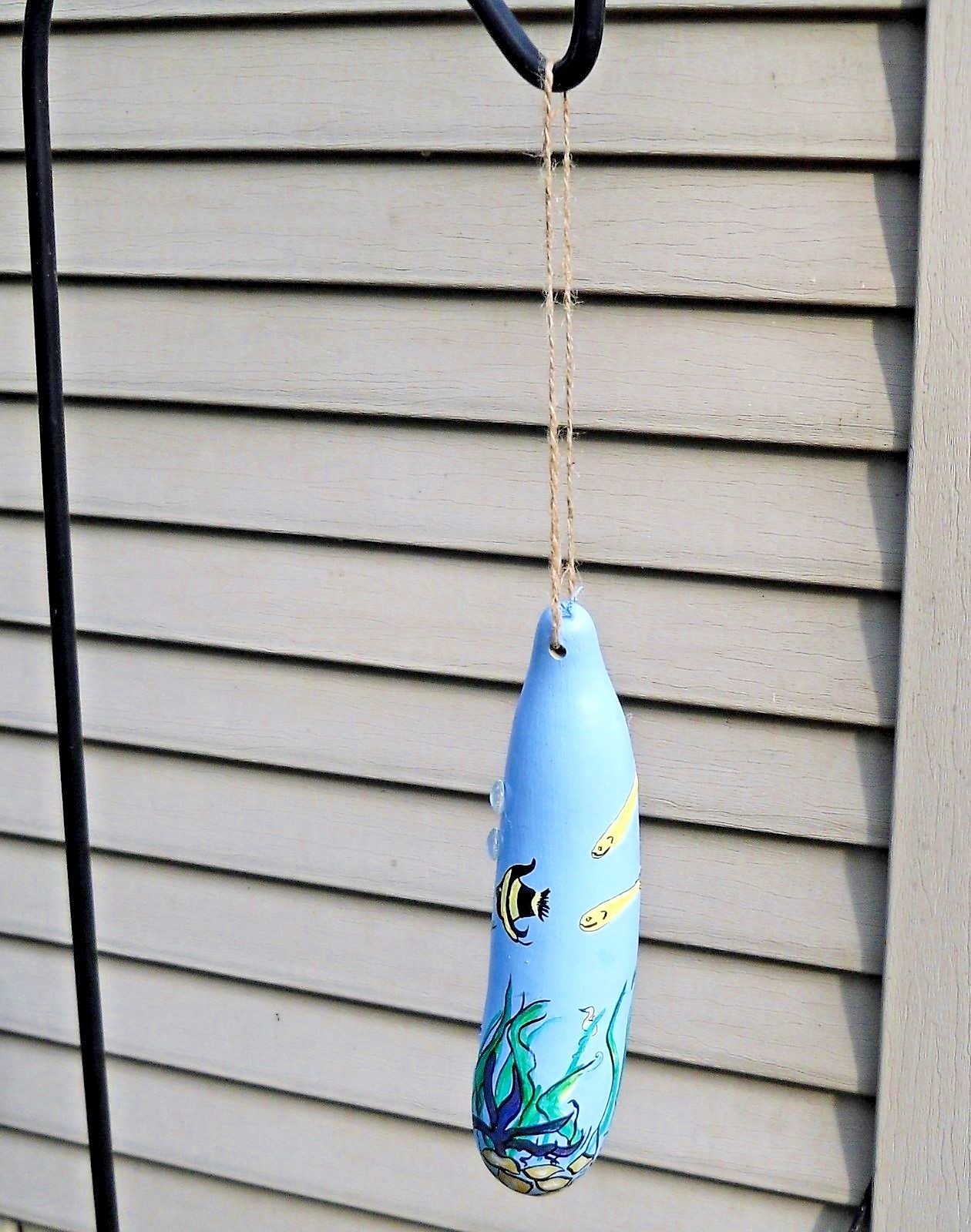 UNDER THE SEA HANDPAINTED GOURD BIRDHOUSE, collecitlbes, birdhomes, feeders