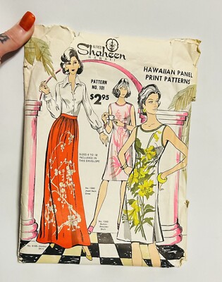 Vintage Alfred Shaheen Dress Pattern Sewing Uncut No. 101 Hawaiian Panel Print