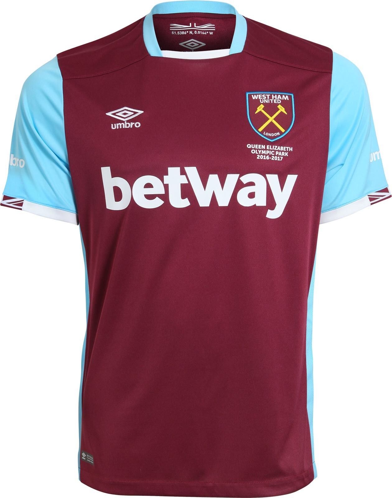 WEST HAM UNITED 2016/17 HOME (Medium) UMBRO EPL S/SLEEVE