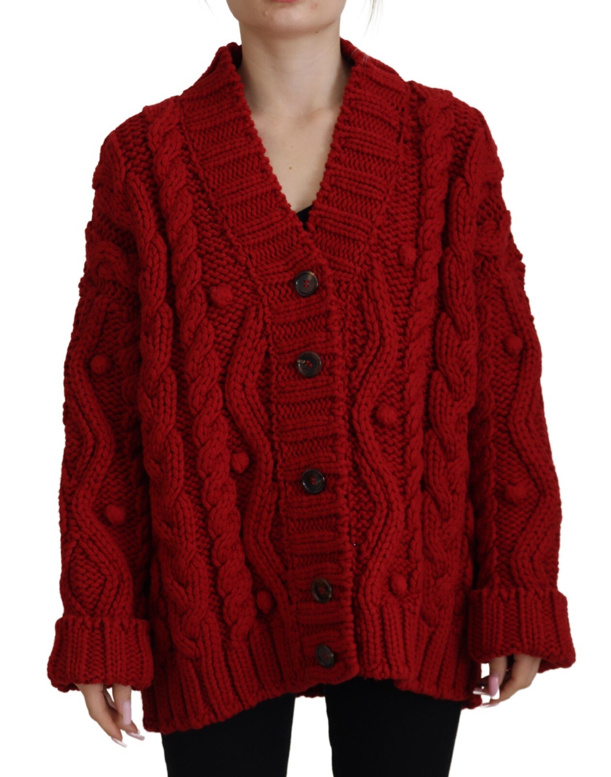 

DOLCE - GABBANA Свитер Красный шерстяной вязаный кардиган на пуговицах IT38/US4/ 3700usd