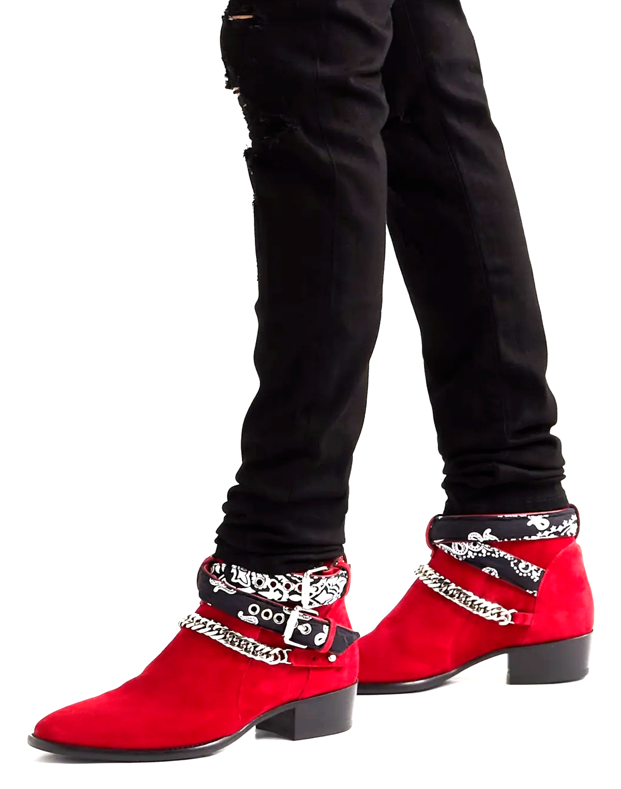 Amiri Suede Chain Boots Bandana Buckle Biker Stiefel Shoes Amiri Suede Chain Boots Bandana Buckle Biker Stiefel Shoes